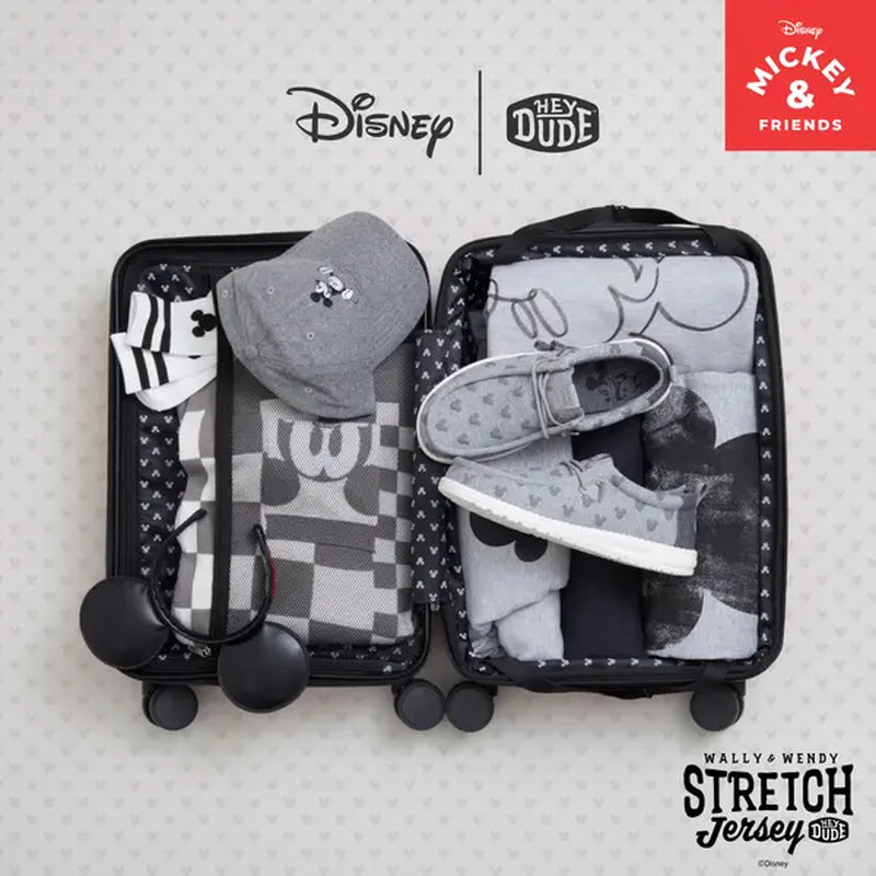 Disney'S Mickey Mouse X HEYDUDE Wally Mickey Stretch Jersey - Comfortable Slip on Shoes Family Vacation