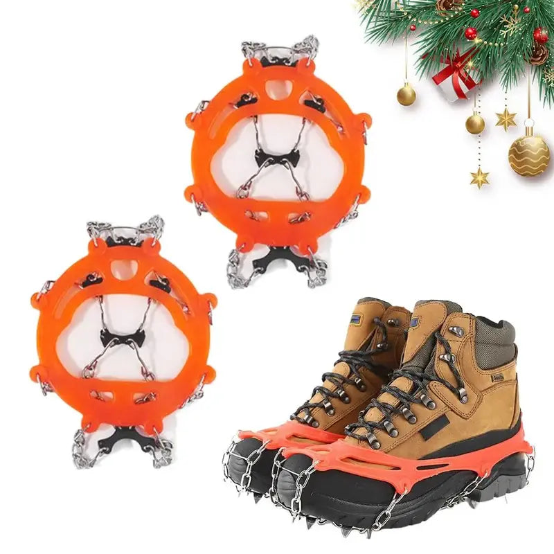 Ice Cleats for Shoes and Boots, Lightweight Anti-Slip Snow Grips with Traction Spikes for Walking, Commuting, Hiking, and Outdoor Winter Activities for Men and Women