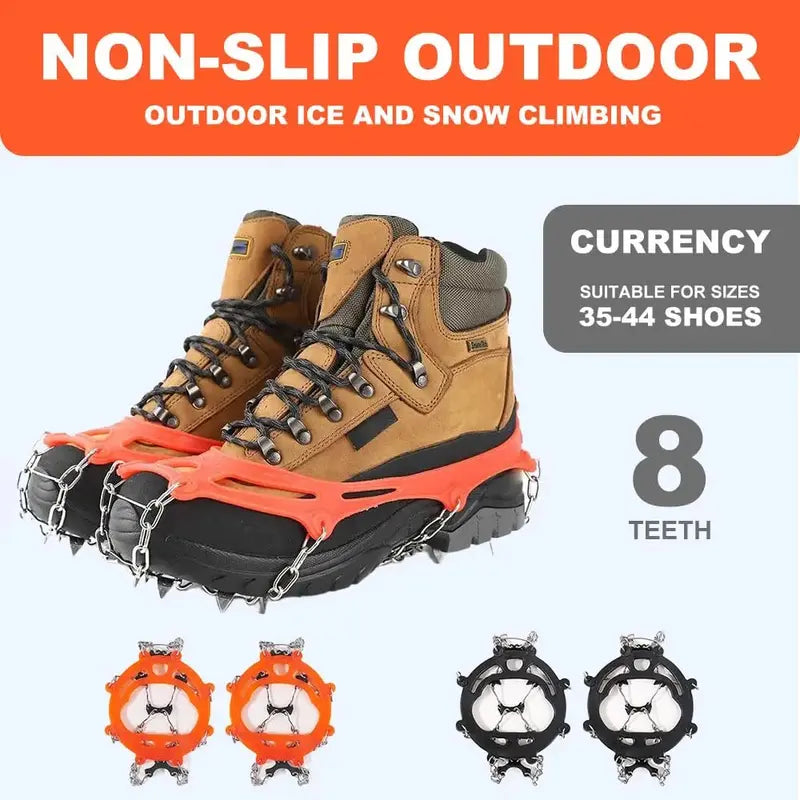 Ice Cleats for Shoes and Boots, Lightweight Anti-Slip Snow Grips with Traction Spikes for Walking, Commuting, Hiking, and Outdoor Winter Activities for Men and Women