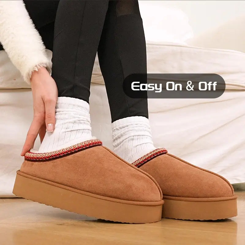 Fur Boots Platform Slippers for Women Fluffy Boots Mini Boots Fuzzy Boots Slippers for Women Outdoor and Indoor Snow Shoes for Women Winter Shoes Women