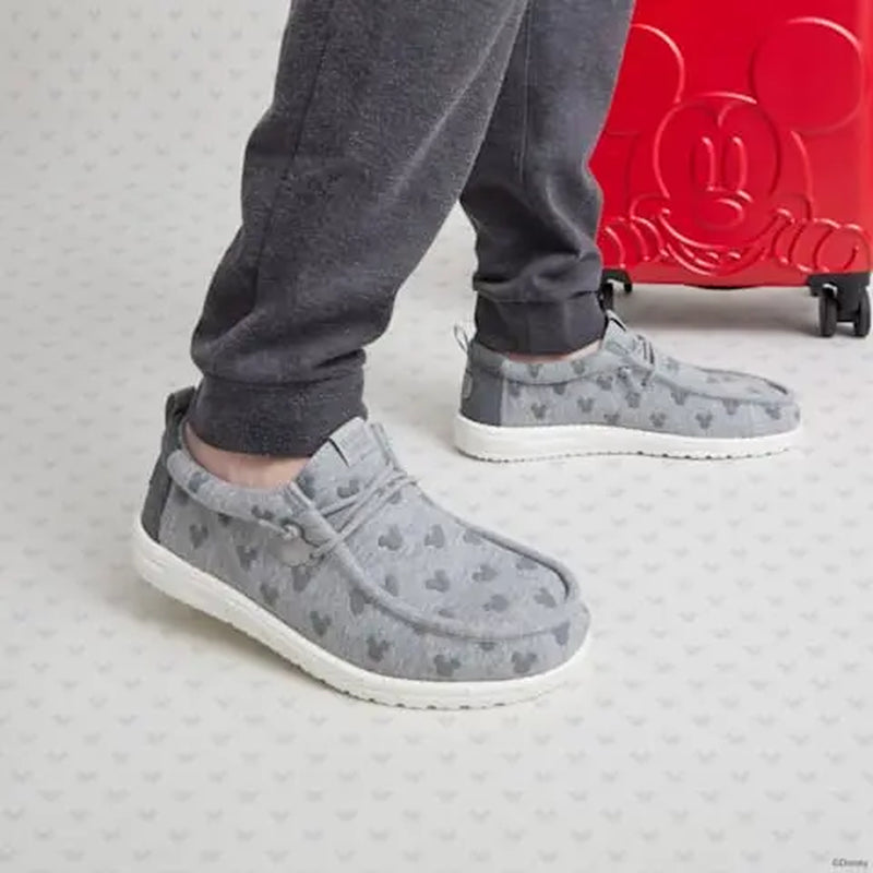 Disney'S Mickey Mouse X HEYDUDE Wally Mickey Stretch Jersey - Comfortable Slip on Shoes Family Vacation