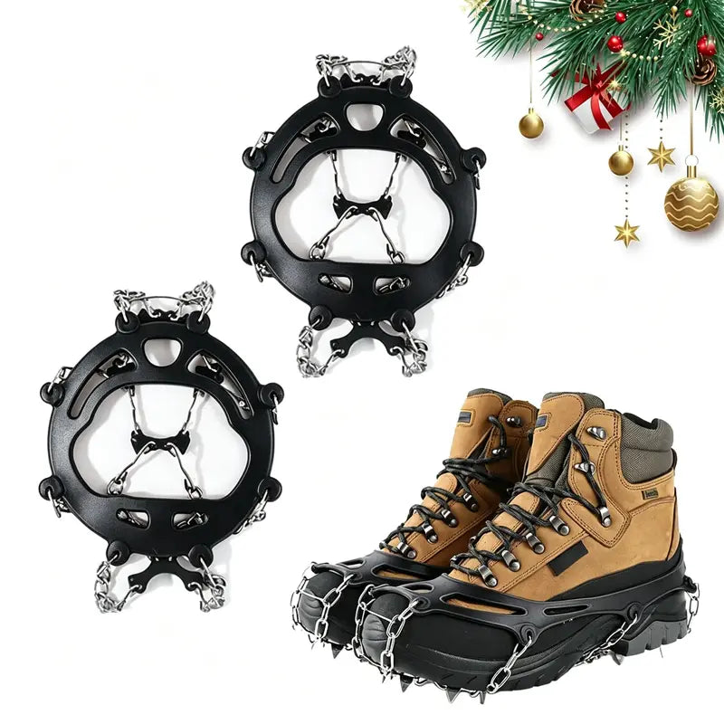 Ice Cleats for Shoes and Boots, Lightweight Anti-Slip Snow Grips with Traction Spikes for Walking, Commuting, Hiking, and Outdoor Winter Activities for Men and Women