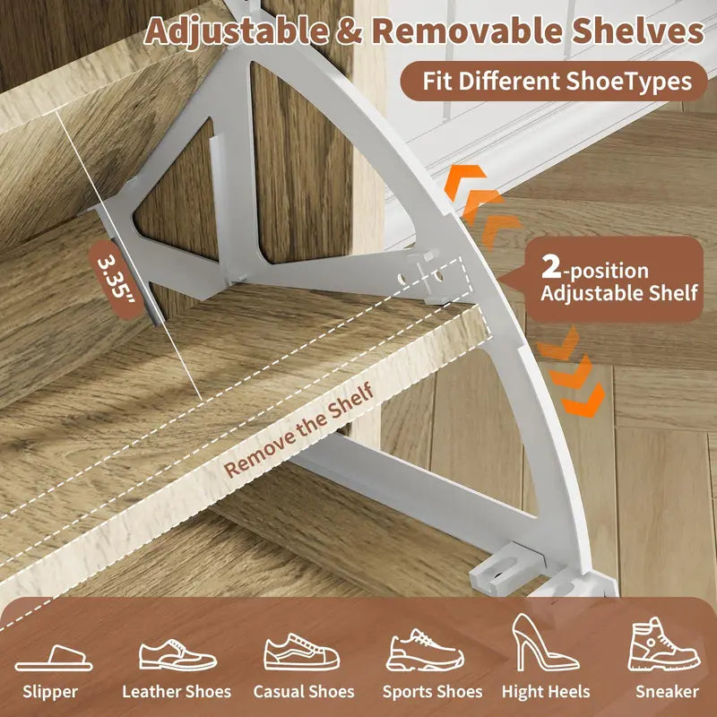 [Fall Sale] 4-Drawer Freestanding Rattan Shoe Rack - MDF Wood, Breathable Woven Panels, Geometric Design, Dustproof, Expandable, Adjustable, Natural-Look Home Organizer for Entryway Storage Solution