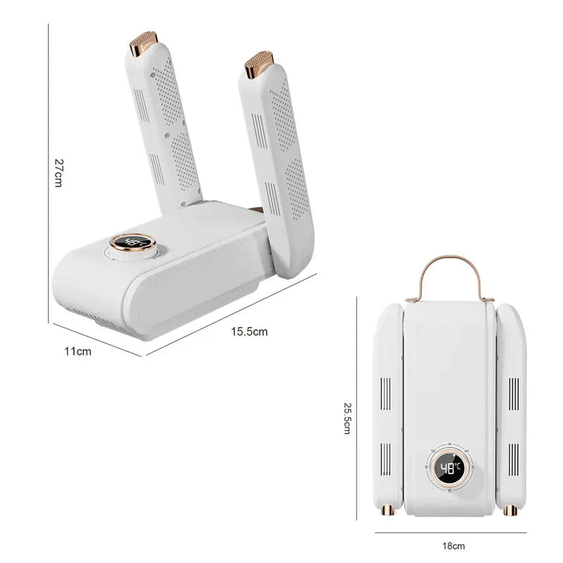 PQRQP Household Shoe Dryer, Boot and Glove Dryer with 360° Hot Air Circulation, 3-Temp Smart Panel Display, Upgraded Control, Auto Shut-Off Timer, Folding Arms, Automatic Drying Mode, Portable Fast Drying Machine