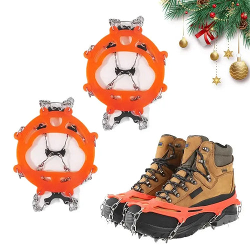 Ice Cleats for Shoes and Boots, Lightweight Anti-Slip Snow Grips with Traction Spikes for Walking, Commuting, Hiking, and Outdoor Winter Activities for Men and Women