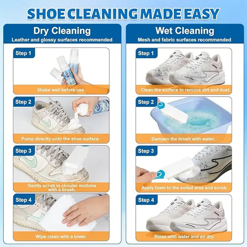 Shoe Cleaner Foam Kit – Instant Sneaker Cleaner | Remove Dirt & Stains Fast | No Water Needed