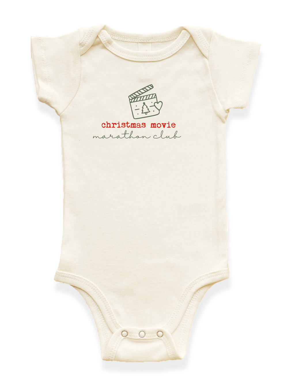 Christmas Movie Marathon Club Organic Baby Bodysuit
