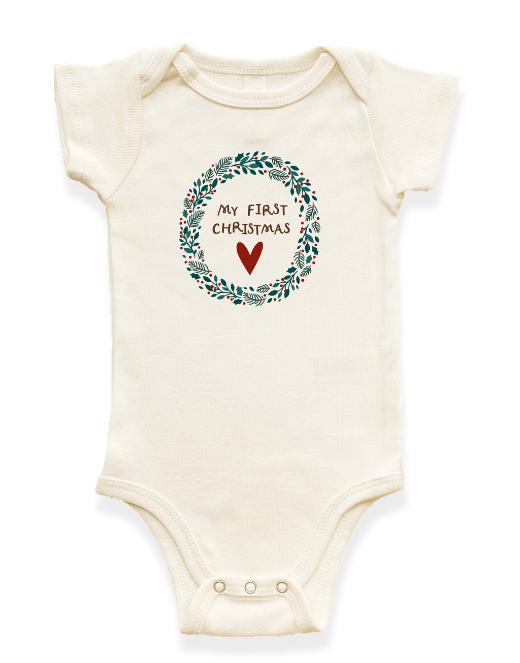 My First Christmas Organic Baby Bodysuit