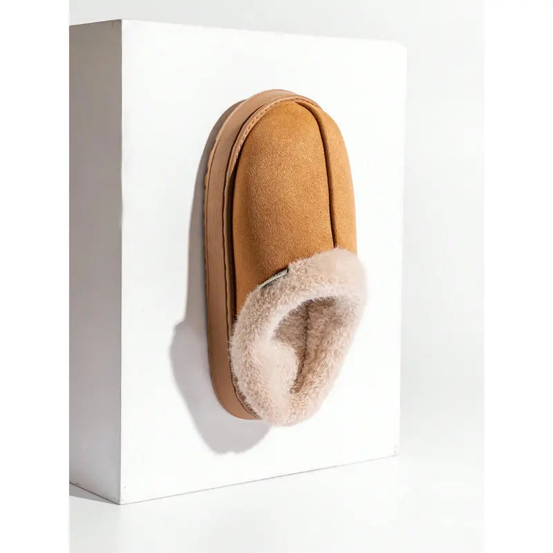 Women'S Bootie Fluffy Khaki Slippers Warm Cozy Slipper Boots
