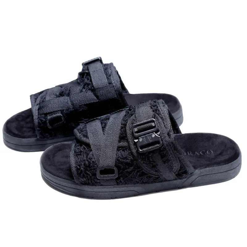 Velour Sandals for Men and Women – Remastered Comfort Slides with Plush Velour Upper, Adjustable Straps, Arch Support & Slip-Resistant Sole, Ideal for Wide or Narrow Feet, Premium Indoor/Outdoor Footwear Shoe Walking Shoes