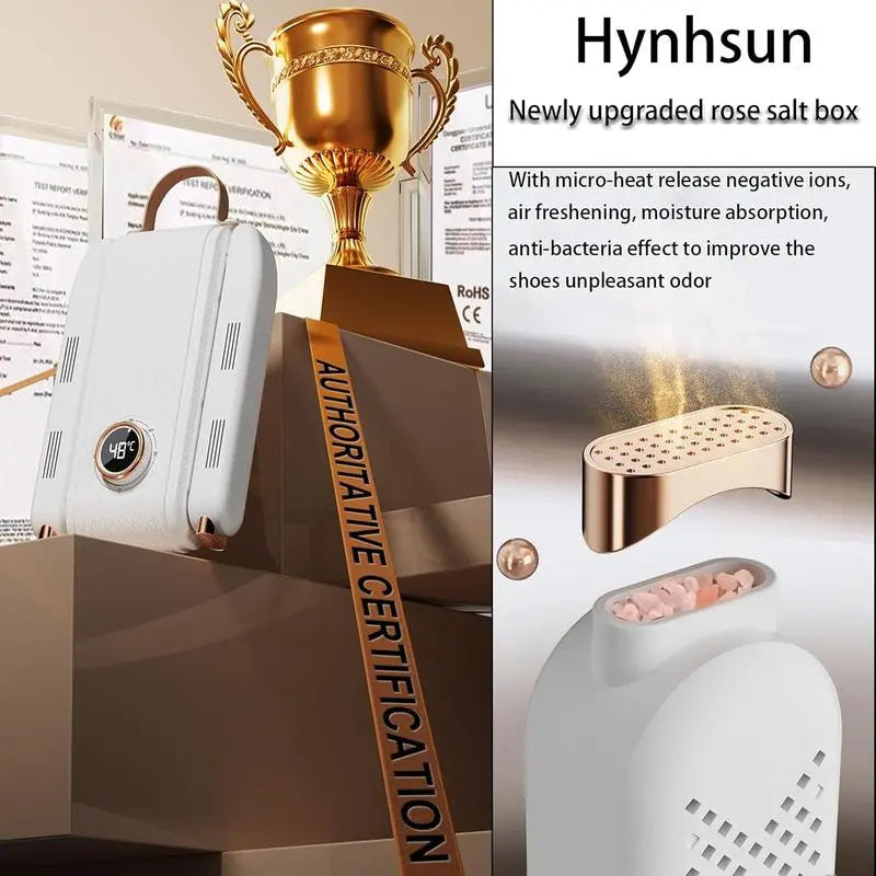 PQRQP Household Shoe Dryer, Boot and Glove Dryer with 360° Hot Air Circulation, 3-Temp Smart Panel Display, Upgraded Control, Auto Shut-Off Timer, Folding Arms, Automatic Drying Mode, Portable Fast Drying Machine