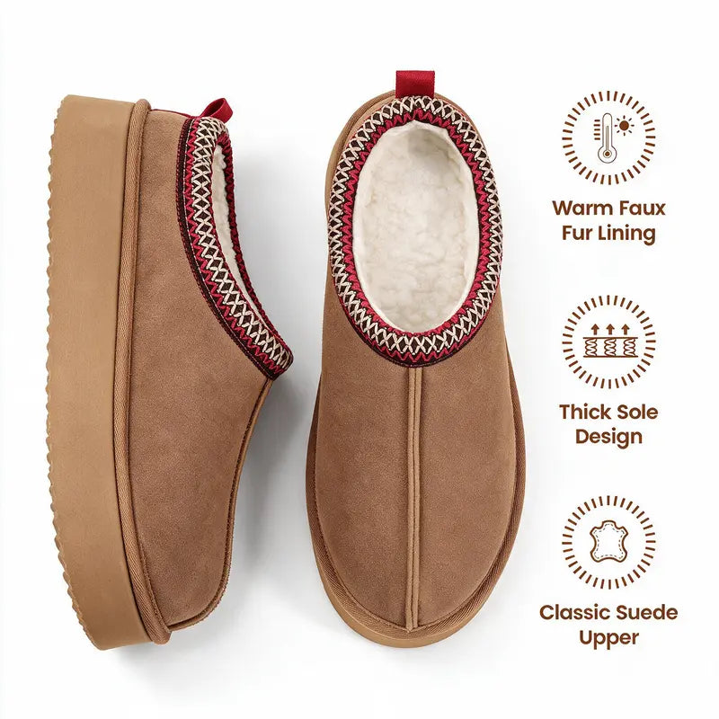 Fur Boots Platform Slippers for Women Fluffy Boots Mini Boots Fuzzy Boots Slippers for Women Outdoor and Indoor Snow Shoes for Women Winter Shoes Women