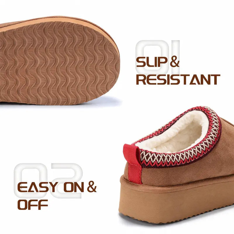 Fur Boots Platform Slippers for Women Fluffy Boots Mini Boots Fuzzy Boots Slippers for Women Outdoor and Indoor Snow Shoes for Women Winter Shoes Women