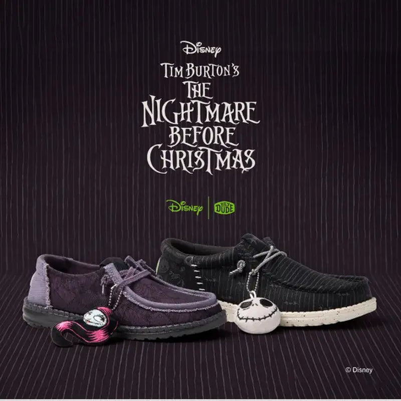 Disney'S Tim Burton'S the Nightmare before Christmas X HEYDUDE Collection - Comfortable Slip on Shoes Jack Skellington Sally