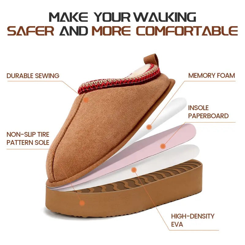 Fur Boots Platform Slippers for Women Fluffy Boots Mini Boots Fuzzy Boots Slippers for Women Outdoor and Indoor Snow Shoes for Women Winter Shoes Women