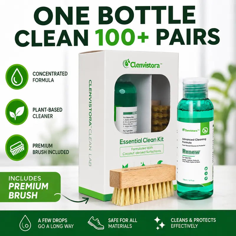 Clenvistora Concentrated Shoe Cleaner Kit | Cleans 100+ Pairs