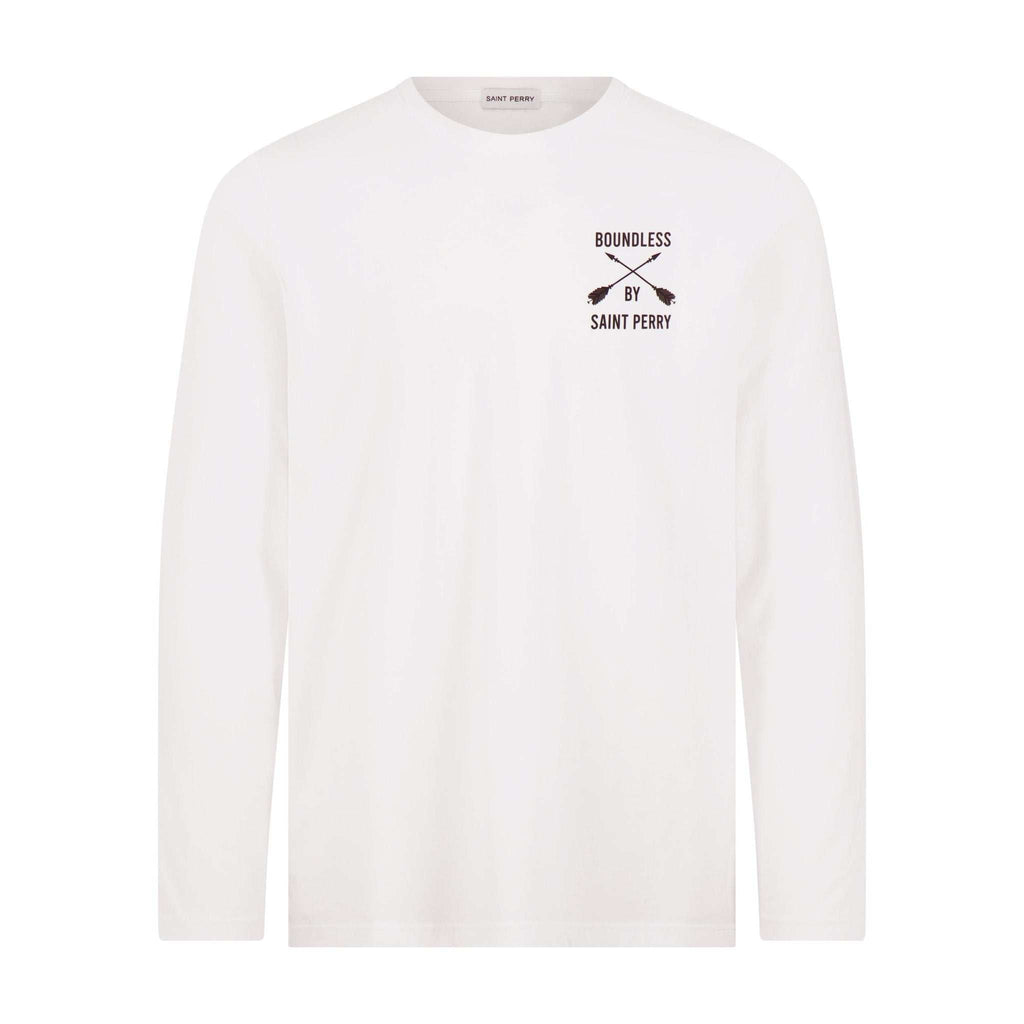 Long Sleeve Crewneck White T-Shirt